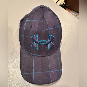 Under Armour Blue Plaid Cap with Teal Trim